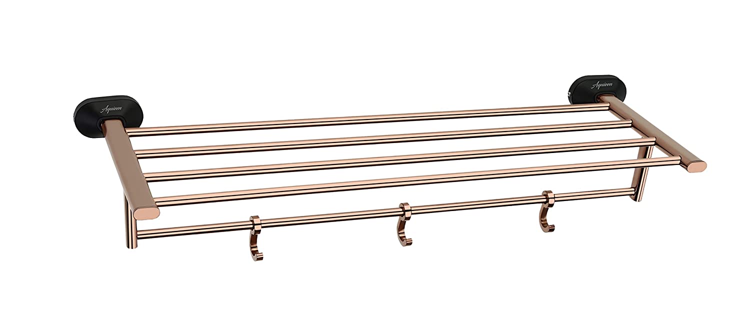 Aquieen Cuff Series Towel Rack 24" PVD Rose Gold Finish (SS 304) (Black Rose Gold)