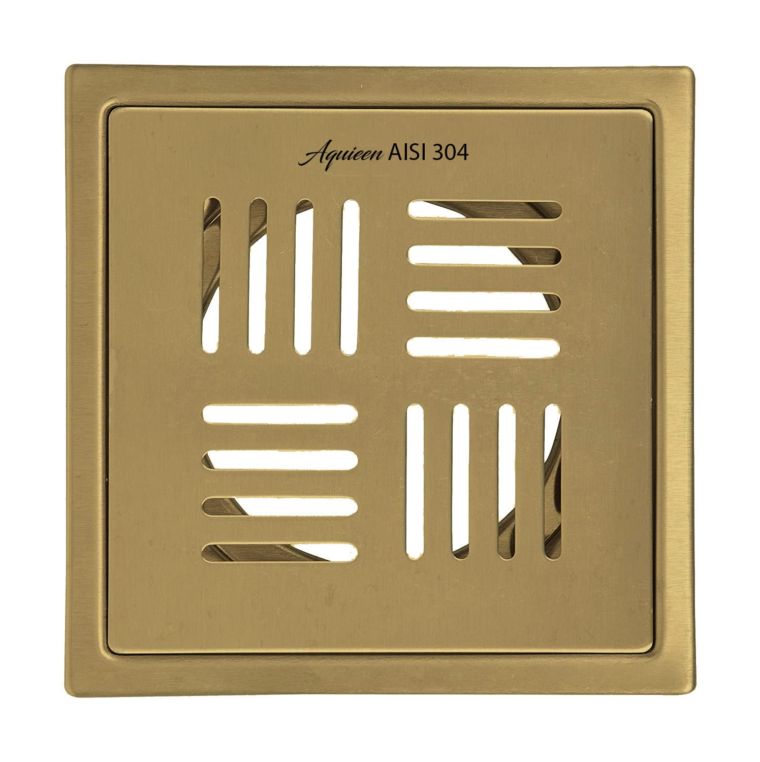 Aquieen SS 304 Bathroom Floor Grating 6" x 6" (Gold)