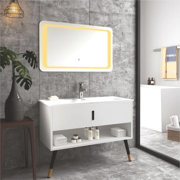 Aquieen Bathroom Floor mounted Basin with Cabinet (White) 8603