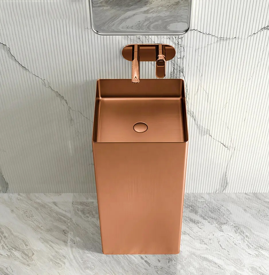 Aquieen Luxury Series Square Wash Basin (Rose Gold)