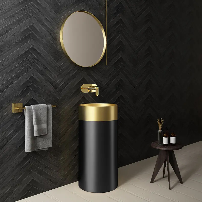 Aquieen Floor standing Luxury Wash basin Popular design Basin  (Gold)
