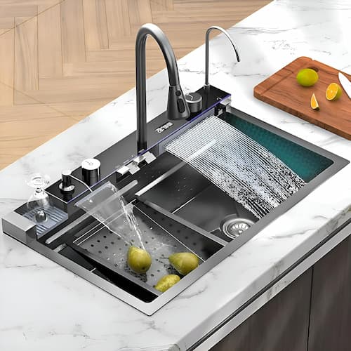 Integrated Kitchen Sink 30 x 20 with kitchen pull out faucet