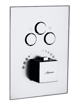 Aquieen Wall Mounted Temperature Control Thermostatics Diverter 3 Way - Chrome