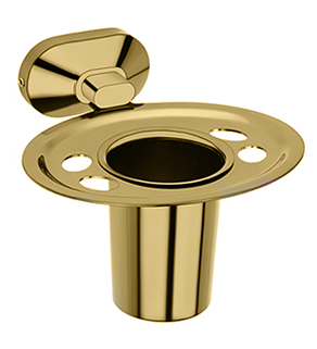 Aquieen Entive Wall Mounted Tumbler Holder with Installation Kit (Cuff Gold)