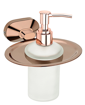 Aquieen Wall Mounted Liquid Soap Dispenser with Installation Kit Grade AISI SS 304 - (Cuff Rose Gold)