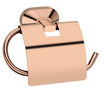 Aquieen Bathroom Wall Mounted Toilet Paper Holder with Flap Cover SS 304 (Cuff Rose Gold)