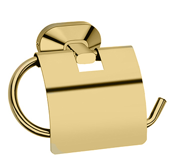 Aquieen Cuff Series Bathroom Wall Mounted Toilet Paper Holder with Flap Cover SS 304 (Cuff - Gold)