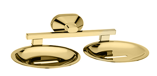 Aquieen Wall Mounted Cuff Series 2 in 1 PVD Soap Dish Grade AISI SS 304 Double Compel (Cuff - Gold)