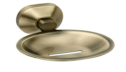 Aquieen Series Gold Wall Mounted Soap Dish for Hand Towel - Grade AISI SS 304 (Cuff - Antique Brass)