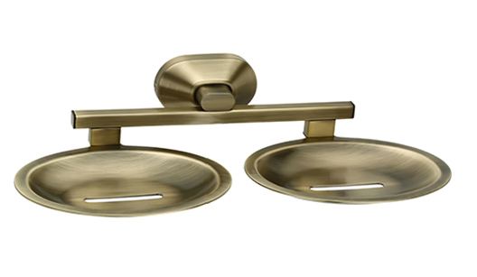 Aquieen Wall Mounted Cuff Series 2 in 1 PVD Soap Dish Grade AISI SS 304 Double Compel (Cuff - Antique Brass)