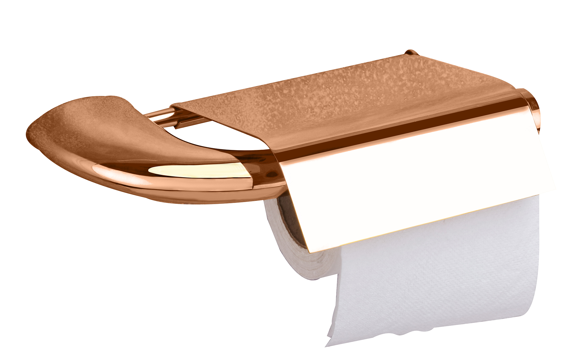 Aquieen Entice Wall Mounted Toilet Paper Holder With Flap Cover (Rose Gold)