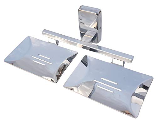 Aquieen Wall Mounted Soap Dish Grade AISI SS 304 Double Compel - Chrome