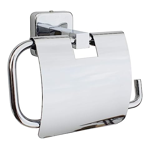 Aquieen SS 304 Toilet Paper Holder with Flap Cover (Matt Black)
