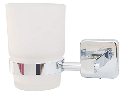 Aquieen Wall Mounted Tumbler Holder with Installation Kit Grade AISI SS 304 Blanco - Chrome