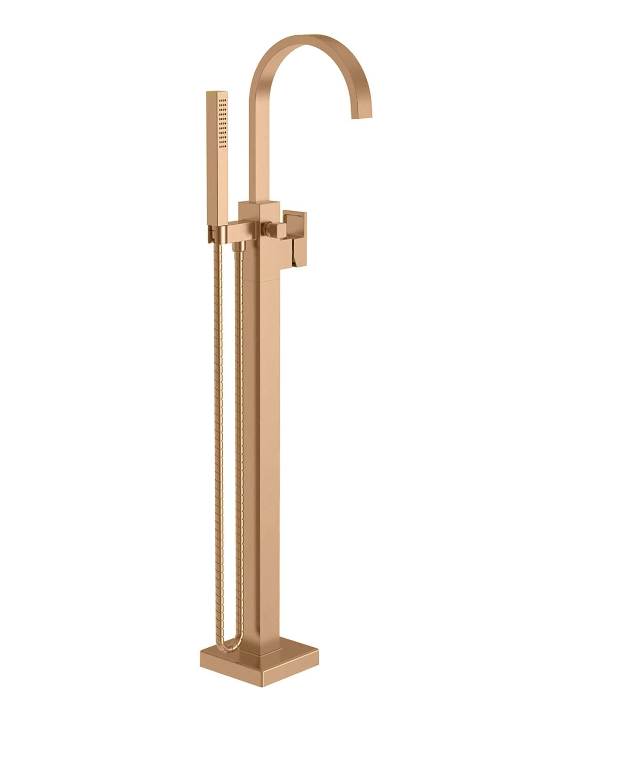 Aquieen Bath Tub Filler Kubix with Hand Shower & Tube Rose Gold