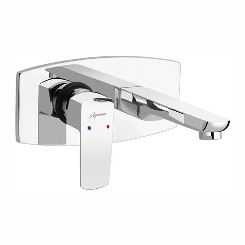 Aquieen Wall Mounted Single Lever Basin Mixer with Provision for Hot & Cold Water (Zura - Chrome)