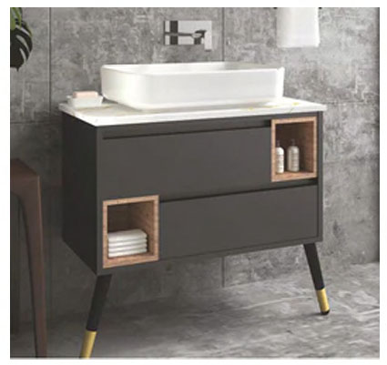 Aquieen Bathroom Floor Mounted Basin with Cabinet (8606)