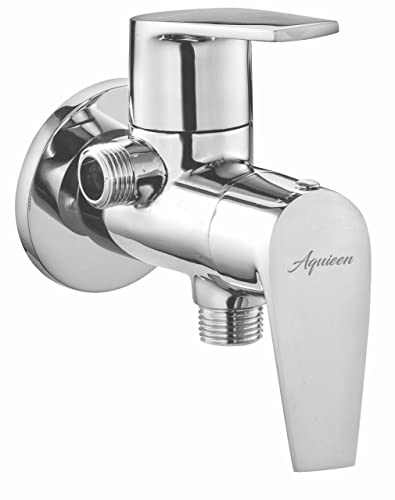 Aquieen Luxury Series 2 in 1 Angle Valve with Wall Flange PVD Finish Entice Collection (Chrome)