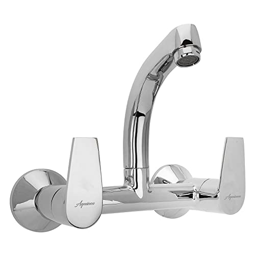 Aquieen Luxury Series Wall Mounted Kitchen Sink Mixer with Wall Leg & Flange Entice - Chrome