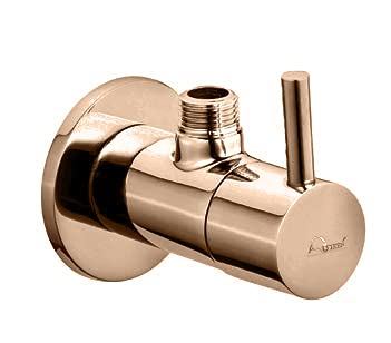 Aquieen Flora Brass Luxury Series Angle Valve With Wall Flange Rose Gold